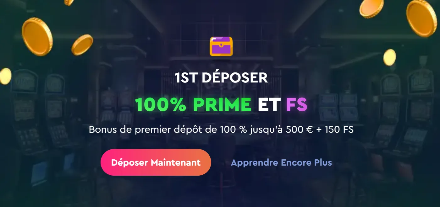 First deposit welcome bonus - 100% up to 500 EUR plus 150 free spins